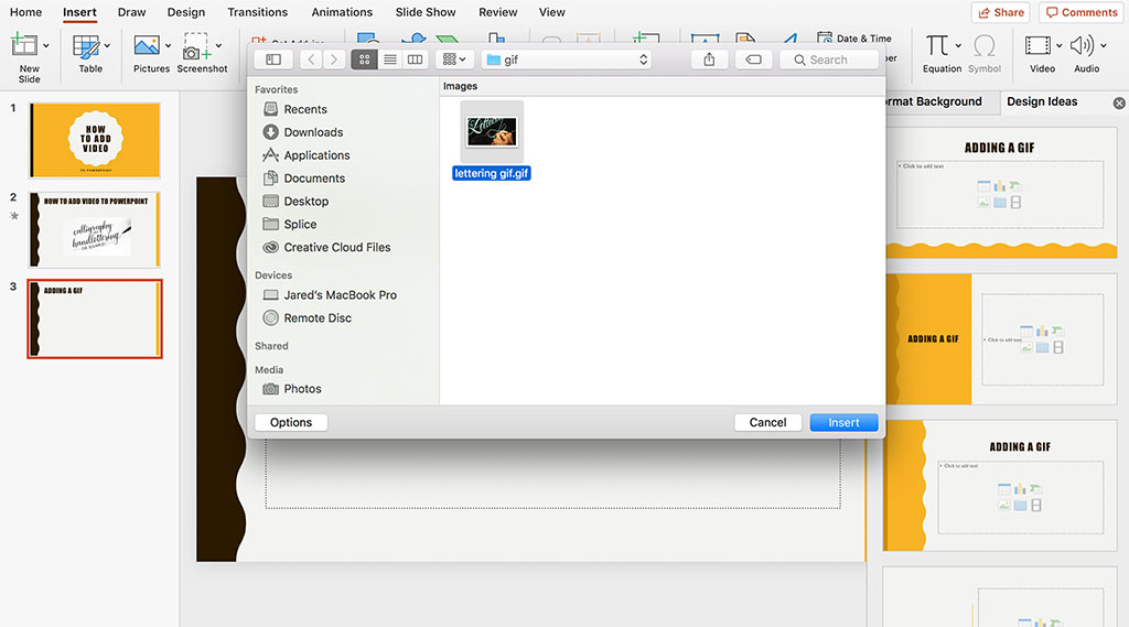 easiest way to add video on power point for mac